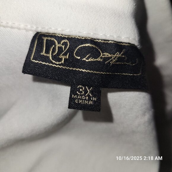 DG2 Denim Jacket Diane Gilman Bohemian Floral Pockets Fringed Comfy Designer 3X - Picture 6 of 8